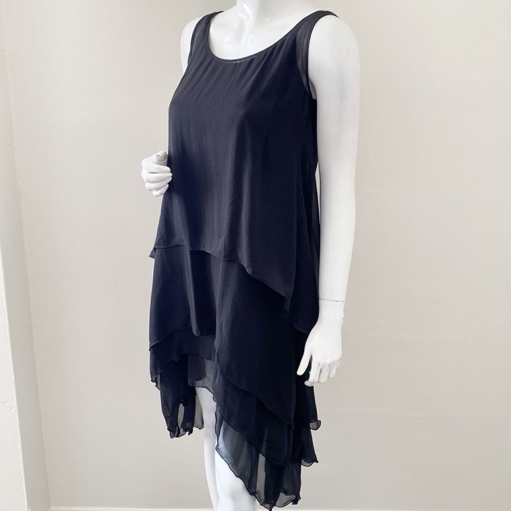 Vintage 2004 Karl Lagerfeld x H&M Black Ruffly Tiered & Layered Mini Dress